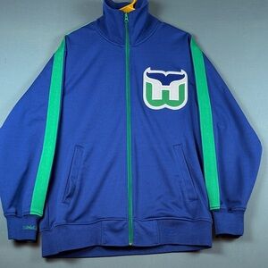 Mitchell & Ness Hartford Whalers
Blue and Green Zip-Up Jacket